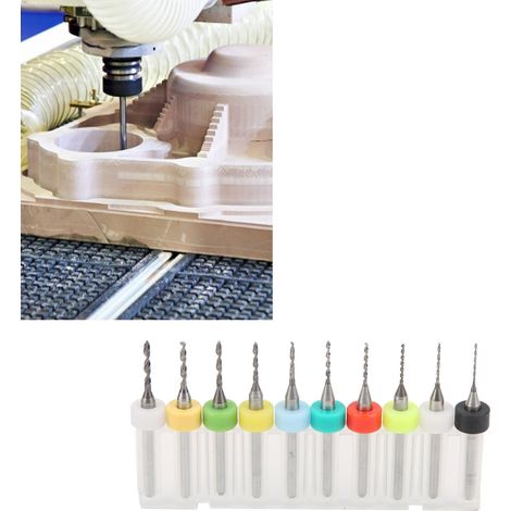 10 mini forets hélicoïdaux en acier tungstène pour la réparation et la gravure de circuits imprimés, diamètre 0,6 à 1,5 mm (1/5)