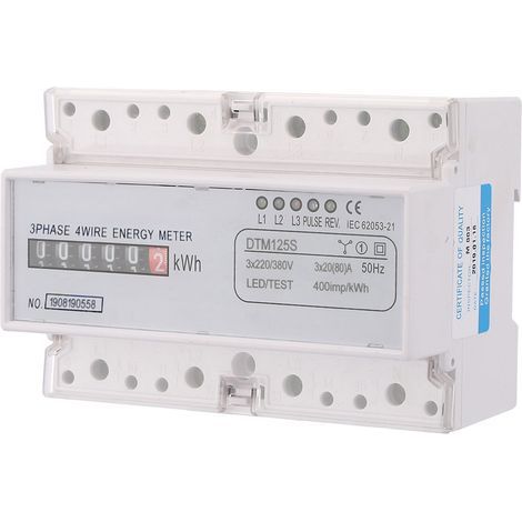 Three-phase digital energy meter 220/380 V 20-80 A (kWh) (1/5)