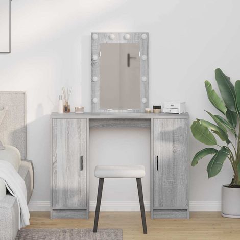 vidaXL Tavolo da Trucco Grigio 102 x 33 x 135 cm Legno (1/5)