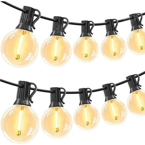 Guirnalda de luces - 25 bombillas G40 - 15 metros - Luz blanca cálida (1/2)