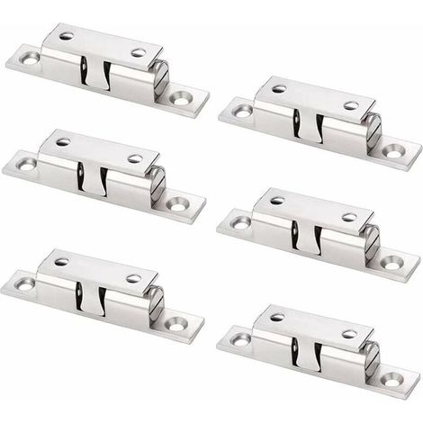 6 Pack Réglables Cuivre Aimants Loqueteaux Magnétiques avec Vis Double Loqueteau à Billes pour Placard Cabinet Meubles Armoire(Argent) (1/5)