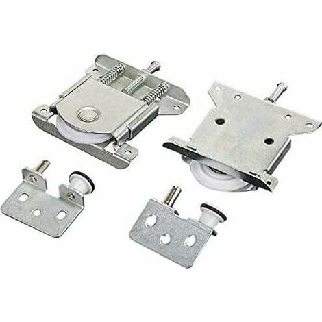 Roulettes Pour Portes Coulissantes - Acier Galvanisé Et Nylon - Support 35kg - Pour Armoires Et Placards - Lot De 2 (1/4)