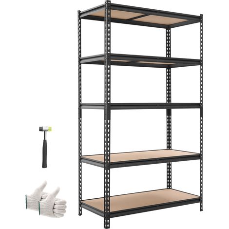 VEVOR Etagere de Rangement, 5 Niveaux Reglables, Etagere Charge Lourde Modulable 1025x517x1813 mm, Capacite Charge Totale 1134 kg, Rayonnage Metallique pour Garage, Entrepot, Cave, Atelier et Cuisine (1/5)