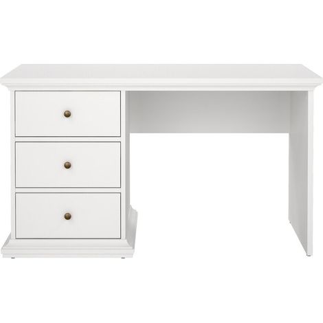 CALICOSY - Bureau 3 tiroirs blanc L130 cm - SOFIA (1/5)