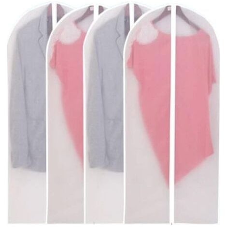 FENOPLASTICAHousses à vêtements anti-poussière, lot de 4, à suspendre, housses de protection zippées, adaptées au rangement dans la penderie, etc. (1/4)