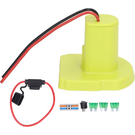 Connecteur d'alimentation avec fusible 30A, adaptateur de batterie stable pour Ryobi 18V, interrupteur de courant intégré (1/5)