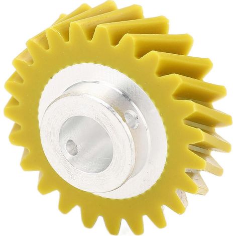 W10112253 Ersatzteil für gelbes Schneckenrad für Mischer. Kompatibel mit den Mischern 4162897, 5K45SS, 5K5SS und 5KPM5. (1/5)
