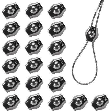Edelstahl-Drahtseilkabelclip-Bolzen-Kabelklemme für 5/32"- für Durchmesser Drahtkabel (1/5)