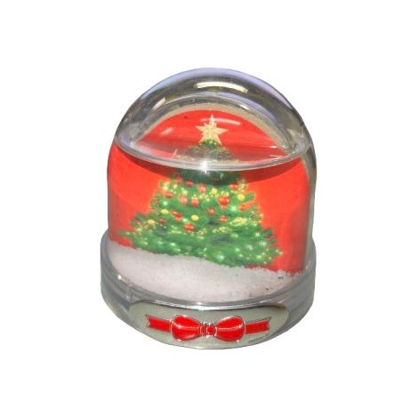 PALLA NEVE CON CARILLON ALBERO E SACRA FAMIGLIA, 9X9X9 CM