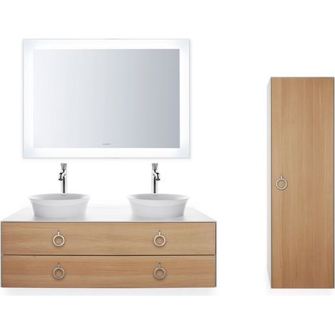 Tulipe blanche à poser, largeur 430mm, sans trou pour robinet, (1/5)
