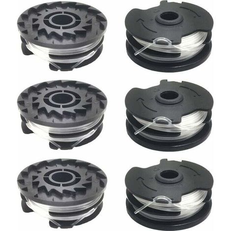 6er-Packung Spulen mit 1,6 mm Nylonfaden für LIDL Parkside Rasentrimmer. Spiraldesign für effizientes Schneiden. Kompatibel mit PRTA 20-Li, PRT 300 und PRT 550. (1/4)