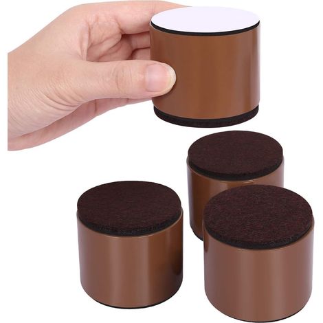 Rehausseur de meuble 4 pièces, rehausseur de lit de 6 cm de long, canapé-lit et armoires pouvant s'élever de 5 cm, rond marron (1/2)