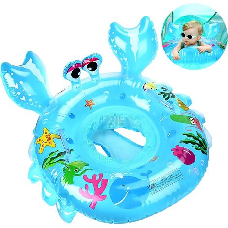 Anneau de Natation Gonflable, Flotteur Bague de Natation, Crabe Bleu Siège De Piscine pour Bébé Enfants 6 à 48 Mois (1/5)