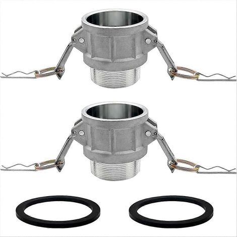 raccords de tuyau à came et rainure de type B, filetage mâle NPT 2 pouces, avec 2 joints à came de 2 pouces. (1/5)