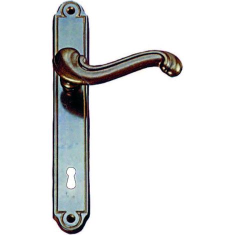 Maniglia barocco con placca in ottone - mm.90 - 4 pa