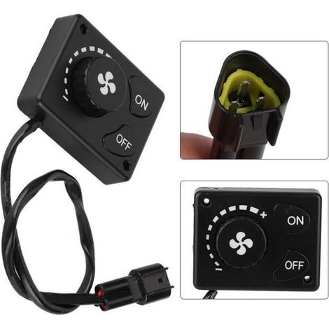 Suuonee Contrôleur de chauffage de stationnement, commutateur de contrôleur de bouton de chauffage de voiture de CC 12V / 24V pour (1/4)
