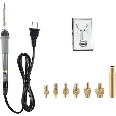 Tuerca de inserción de fusión por calor Punta de hierro Tuerca de inserción de fusión de latón Kit integrado M2-M8 Herramienta de inserción de calor Piezas de impresora 3D Enchufe estadounidense (1/5)