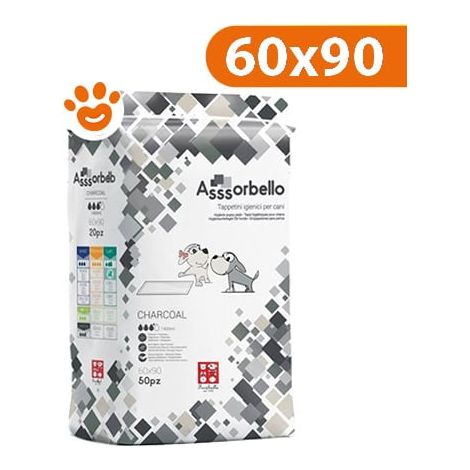 Ferribiella Assorbello Charcoal (60x90) Tappetini Igienici Assorbenti - Confezione 20 Tappetini - Tappetini Assorbenti