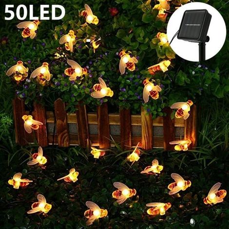 Guirlande d\'extérieur solaire boule de cristal 50LED - Rouge - 12m - LED intégrée (1/4)