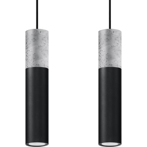 Twin Hanging Pendant Light Grey, Black GU10 Twin Hanging Pendelleuchte Grau, Schwarz GU10 (1/5)