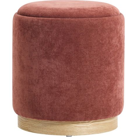 Nordlys - Pouf de Salon Base en Bois Marron avec Rangement (1/5)