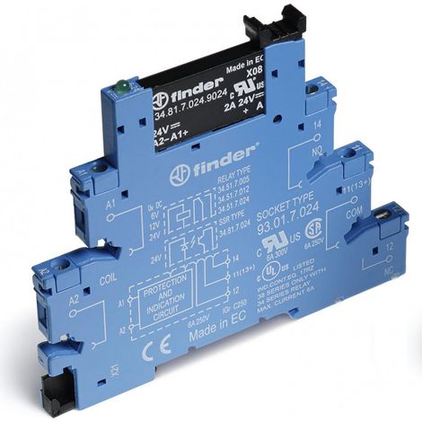 Interface statique 1NO 0,1A IN : 24V DC sensible OUT : 48V DC à cage FINDER 388170247048