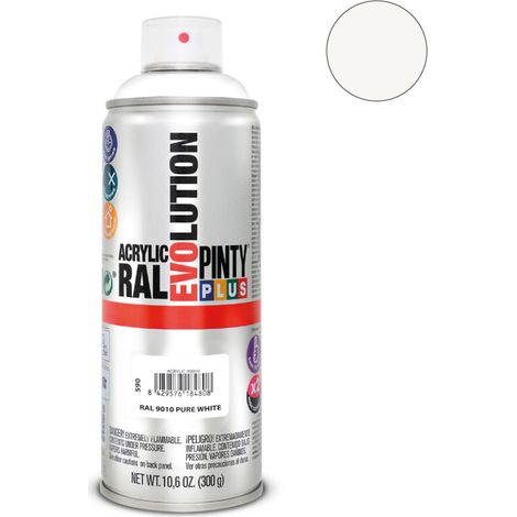 Pintura en spray Pintyplus Evolution RAL 9010 400 ml Pure White (1/2)