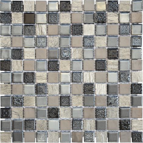 MOSAIQUE SMOKY GREY 1 PLAQUE 30 x 30 CM CASA LINEA