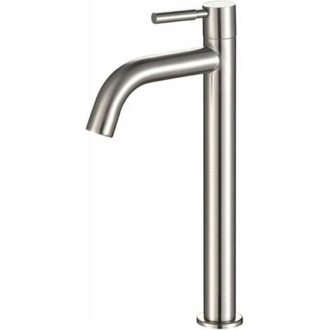 Grifo monomando de acero inoxidable para lavabo, agua fría - Grifo de baño monomando de acero inoxidable para lavabo (1/5)