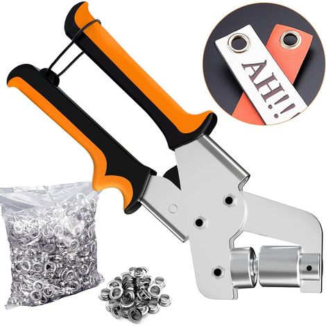Pince à œillets professionnelle avec six cents œillets pour bâche cuir et rideau outil de fixation pour toile et tissu (1/5)