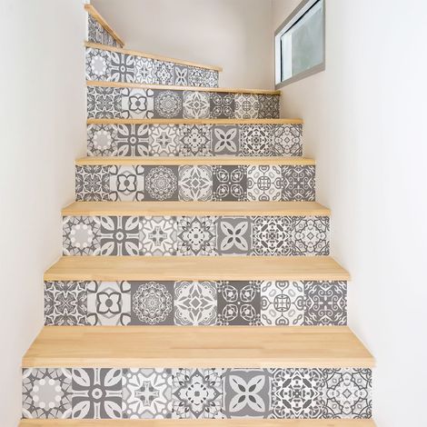 Stickers adhésifs escalier carrelages contremarche - ADALIA - 2 bandes de 15x105cm (1/4)