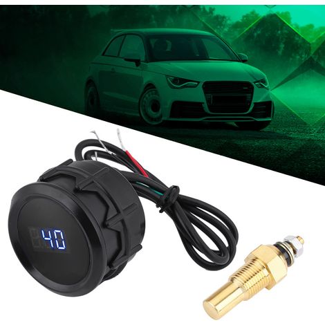 52 mm (2 Zoll) digitale automatische Wassertemperaturanzeige mit blauer LED-Beleuchtung und Sensor, Schwarz (1/5)