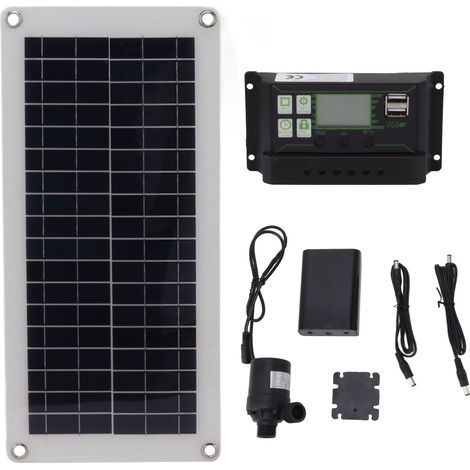 Kit Solaire Polycristallin 10W 18V avec Régulateur 100A, Boîte à Batterie et Pompe pour Camping-Car (1/5)