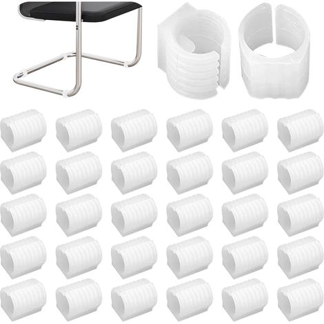 32 Embouts Chaise Forme U - Plastique Blanc 25mm - Protection Sol Anti-rayures - Réduction Bruit Frottement - Pour Chaises Bascule et Meubles (1/5)