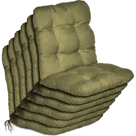 Lot de 6 coussins d'appui pour fauteuils bas Flair NL, 100 x 50 x 8 cm, vert olive (1/5)
