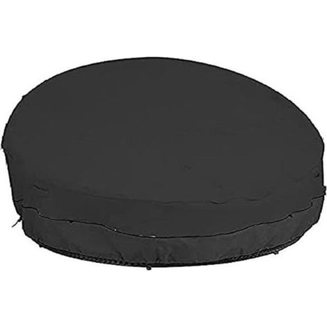 Telo di copertura per mobili da giardino - Impermeabile - Rotondo - Tessuto Oxford 420D - 228x83 cm - Nero (1/4)
