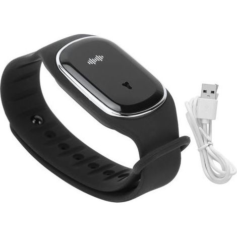 Bracelet anti-moustique ultrasonique pour enfants et adultes, noir, répulsif extérieur sans produits chimiques (1/5)