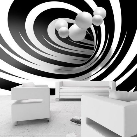 Papier Peint "Twisted in Black & White" 245 x 350 cm (1/2)