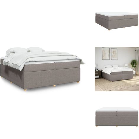 Sommier à lattes de lit avec matelas Taupe 200x200 cm Tissu - Sommier À Lattes De Lit - Sommiers À Lattes De Lit - Lit - Meuble De Chambre À Coucher (1/5)