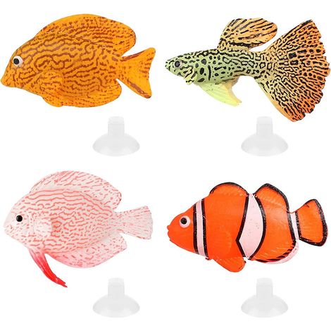 4 Pices Poisson Tropical En Plastique Artificiel Poisson Flottant (4 Tailles, 4 Couleurs) Petit Faux Poisson Poisson Raliste Dcorations De Rservoi (1/5)