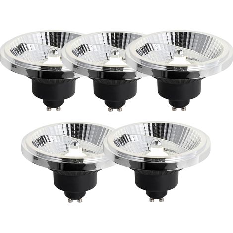 LUEDD Juego de 5 bombillas LED GU10 regulables en 3 pasos de 111 mm, 10,5 W, 770 lm, 4000 K