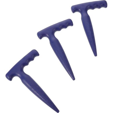 3 Pièces Plantoir à Graines en Acier Manganèse Bleu Contrôle Précis de Profondeur pour Trous Uniformes, Outil de Plantation pour Jardins Potagers et Balcons (1/5)