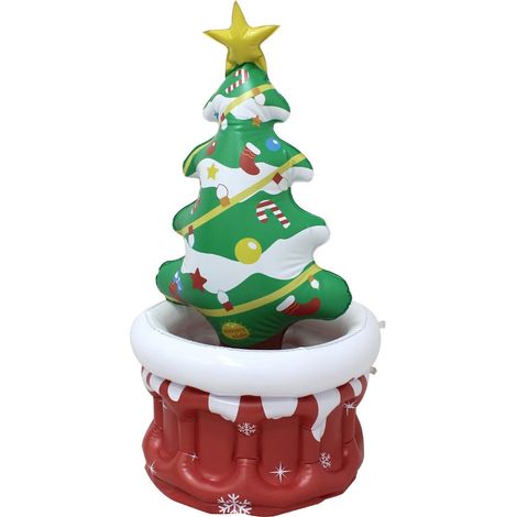 Cubitera inflable portátil para fiestas en la piscina y reuniones en el jardín bolsa térmica inflable con forma de árbol de Navidad. (1/4)