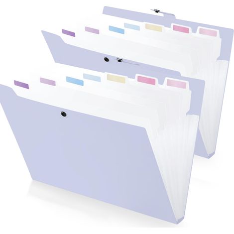 Trieur A4 8 Compartiments, Classeur Conception de l'étiquette 2 Pièces Porte vue Bouton Rabattable Pour Protéger les Documents, Porte Document, Rangement Papier Administratif, Violet (1/5)