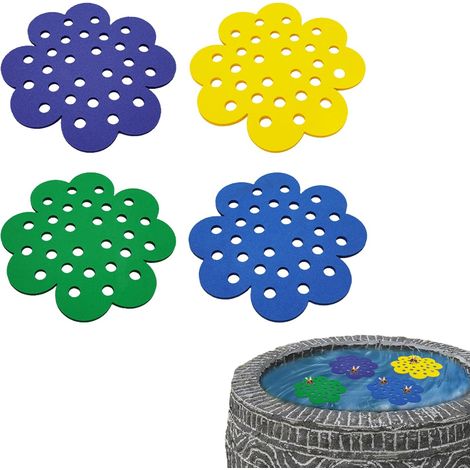 Lot de 4 Buvettes Abeilles Flottantes, Îles pour Abeilles et Papillons, Déco Jardin, Couleurs Vives (1/5)
