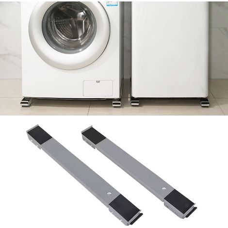 Trade Shop - Juego De 2 Placas Base Soportes Con Ruedas Para Mover Frigorífico Lavadora - (1/5)