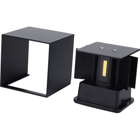 85-265V 3000-3200K Wasserdichte LED-Außenwandleuchte Quadratisches Aluminium Dimmbares Licht (Schwarz 6W) (1/5)