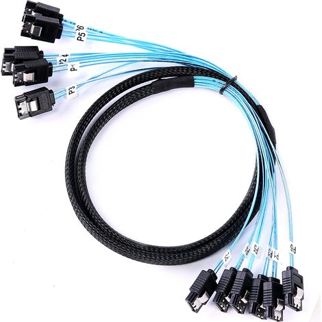Cavo SATA-III - 1 m - 6 pezzi/lotto - 6 Gbps - Cavo SATA lungo di ricambio per computer Bitcoin, server, unità CD/DVD, RAID, HDD/SSD (3,3 piedi)