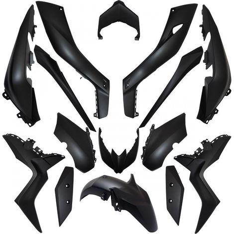Kit carénage carrosserie 15 pièce noir mat pour scooter Yamaha (1/5)