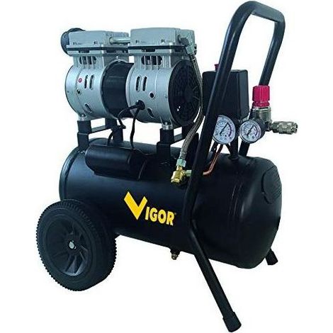 Compresseur Vigor silencieux 230V, VCA-S24 2 cylindres/dir 1hp, 24 l